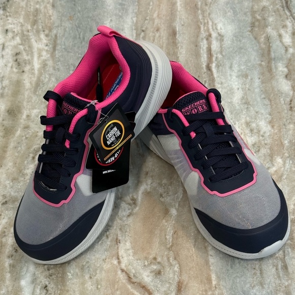 NWT Women’s SKECHERS Carbix-Niyla Carbon toe work sneakers- navy/pink. Size 8.5 - Picture 5 of 11